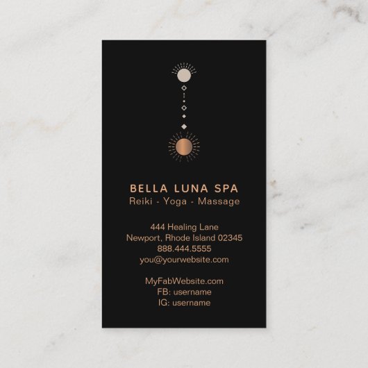 *~* Cosmic Alchemy Universe Shaman Totem Sun Visitekaartje (Achterkant)