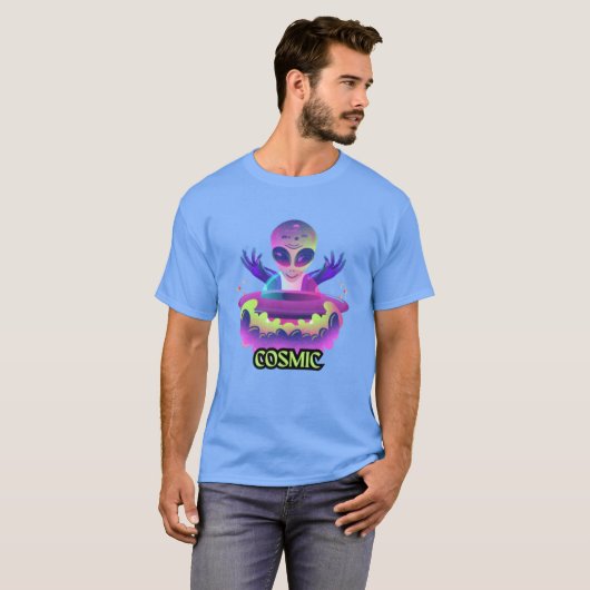 Cosmic Alien Art - Vibrant Space-Themd T-shirt (Voorkant volledig)