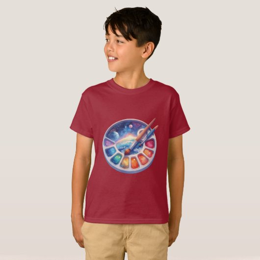 Cosmic Art Adventure voor Young Minds T-shirt (Voorkant volledig)