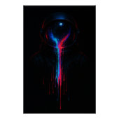 Cosmic Astronaut Drip – Neon Space Art Print Perfect Poster (Voorkant)
