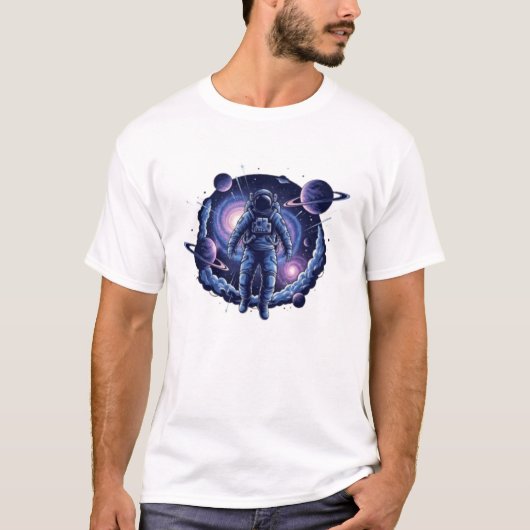 Cosmic Astronaut T-Shirt | Surreal Galaxy Space (Voorkant)