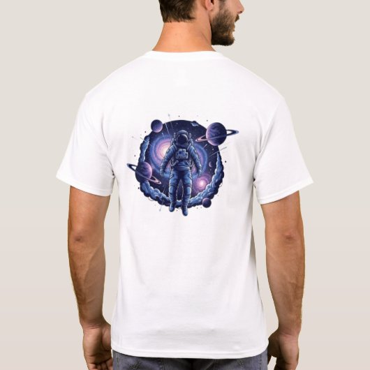 Cosmic Astronaut T-Shirt | Surreal Galaxy Space (Achterkant)