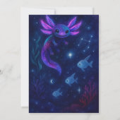Cosmic Axolotl tussen sterren verjaardag Kaart (Achterkant)