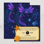 Cosmic Axolotl tussen sterren verjaardag Kaart (Voorkant / Achterkant)