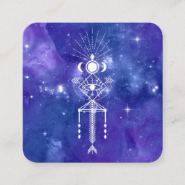 *~* Cosmic Aztec Tribal Sacred Celestial Shaman Vierkante Visitekaartje