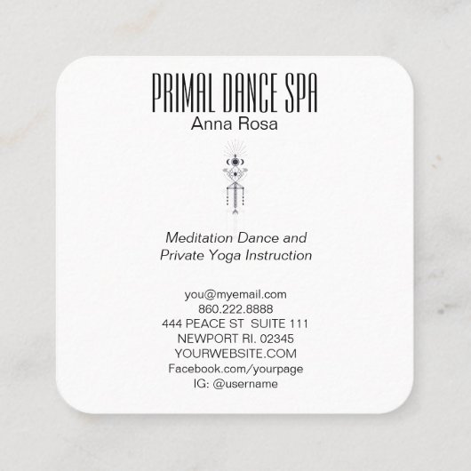 *~* Cosmic Aztec Tribal Sacred Celestial Shaman Vierkante Visitekaartje (Achterkant)