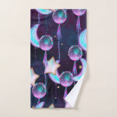 Cosmic Balloons | Blauwe Paarse moonsterstrippen Bad Handdoek (Handdoek)
