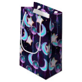 Cosmic Balloons | Blauwe Paarse moonsterstrippen Klein Cadeauzakje (Achterkant Gekanteld)