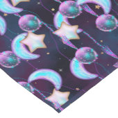 Cosmic Balloons | Blauwe Paarse moonsterstrippen Korte Tafelloper (Hoek)