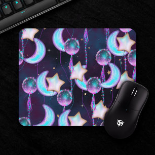 Cosmic Balloons   Blauwe Paarse moonsterstrippen Muismat