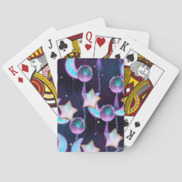 Cosmic Balloons | Blauwe Paarse moonsterstrippen Pokerkaarten