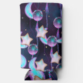 Cosmic Balloons | Blauwe Paarse moonsterstrippen Seltzer Blikjeskoeler (Achterkant)