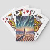Cosmic Beachscape: Aurora Dreaming 3D Pokerkaarten (Achterkant)