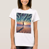 Cosmic Beachscape: Aurora Dreaming 3D T-shirt (Voorkant)