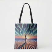 Cosmic Beachscape: Aurora Dreaming 3D Tote Bag (Voorkant)