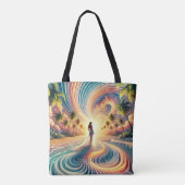 Cosmic Beachscape: Aurora Dreaming 3D Tote Bag (Achterkant)