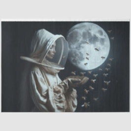 Cosmic Beekeeper – Surreal Space Art Decoupage Tissuepapier