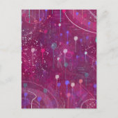 Cosmic Berry Picking: Abstract Art Briefkaart (Voorkant)