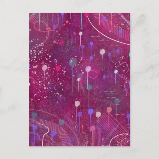 Cosmic Berry Picking: Abstract Art Briefkaart (Voorkant)