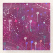 Cosmic Berry Picking: Abstract Art Glazen Onderzetter (Voorkant)