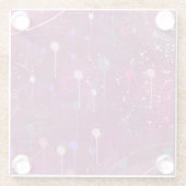 Cosmic Berry Picking: Abstract Art Glazen Onderzetter (Achterkant)