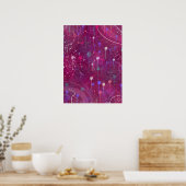Cosmic Berry Picking: Abstract Art Poster (Keuken)