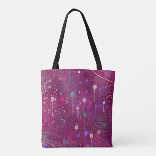 Cosmic Berry Picking: Abstract Art Tote Bag (Achterkant)