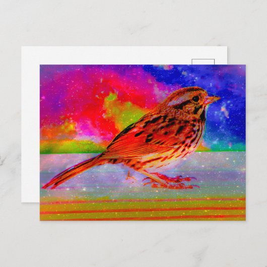 Cosmic Bird Dreamscape Art Print" Briefkaart (Voorkant / Achterkant)