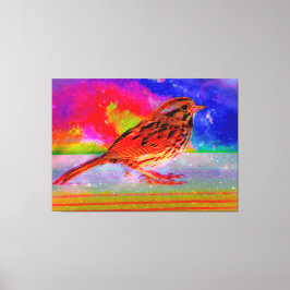 Cosmic Bird Dreamscape Art Print" Canvas Afdruk