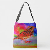 Cosmic Bird Dreamscape Art Print" Crossbody Tas (Achterkant)