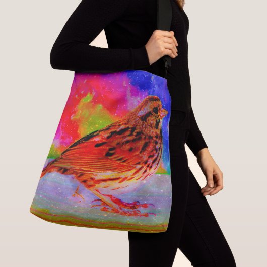 Cosmic Bird Dreamscape Art Print" Crossbody Tas (Dichtbij)