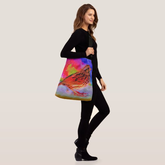 Cosmic Bird Dreamscape Art Print" Crossbody Tas (Op model)
