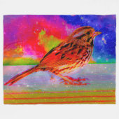 Cosmic Bird Dreamscape Art Print" Fleece Deken (Voorkant (Horizontaal))