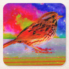 Cosmic Bird Dreamscape Art Print" Kartonnen Onderzetters