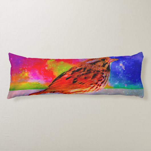 Cosmic Bird Dreamscape Art Print" Lichaamskussen (Voorkant)