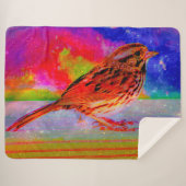 Cosmic Bird Dreamscape Art Print" Sherpa Deken (Voorkant (horizontaal))