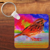 Cosmic Bird Dreamscape Art Print" Sleutelhanger (Voorkant)