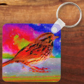 Cosmic Bird Dreamscape Art Print" Sleutelhanger (Achterkant)