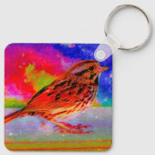 Cosmic Bird Dreamscape Art Print" Sleutelhanger (Achterkant)