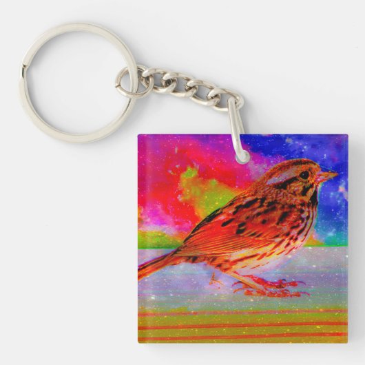 Cosmic Bird Dreamscape Art Print" Sleutelhanger (voorkant)