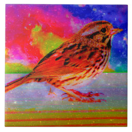 Cosmic Bird Dreamscape Art Print" Tegeltje