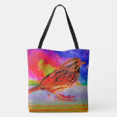 Cosmic Bird Dreamscape Art Print" Tote Bag (Achterkant)