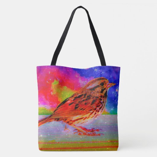 Cosmic Bird Dreamscape Art Print" Tote Bag (Achterkant)