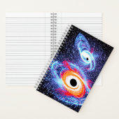 Cosmic Black Blue Oranje Future Galactic Notitieboek (Binnen)