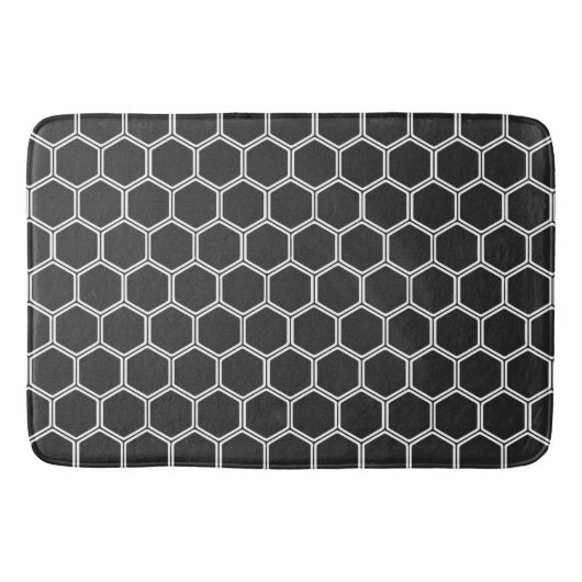 Cosmic Black Hexagon 1 Badmat (Voorkant)