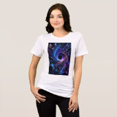 Cosmic Black Hole 3D Dames Tri-Blend Shirt (Voorkant volledig)