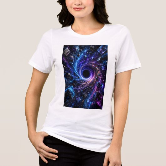 Cosmic Black Hole 3D Dames Tri-Blend Shirt (Voorkant)