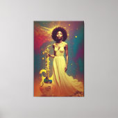 Cosmic Black Musician Lady Canvas Afdruk (Voorkant)