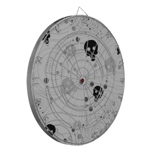 Cosmic Black Skull Pattern Dartbord (Voorkant Links)