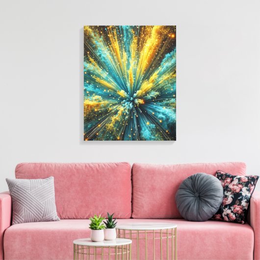 Cosmic blast canvas afdruk (Insitu (Woonkamer))